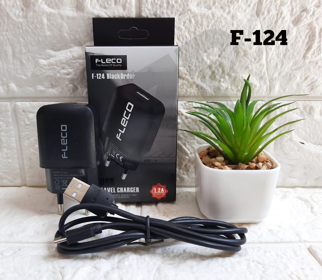 TRAVEL CHARGER FLECO F-124 BLACKORDER REAL 1.2A